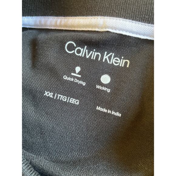 Calvin Klein Colorblock Polo • Men’s XXL • Quick Dry • Black/Gray/White • NWT - Picture 4 of 6